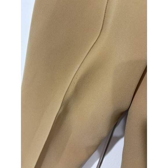 Diane von Furstenberg Women High Rise Pleated Straight Slacks Camel S4 Heavy Wtg - Picture 9 of 16